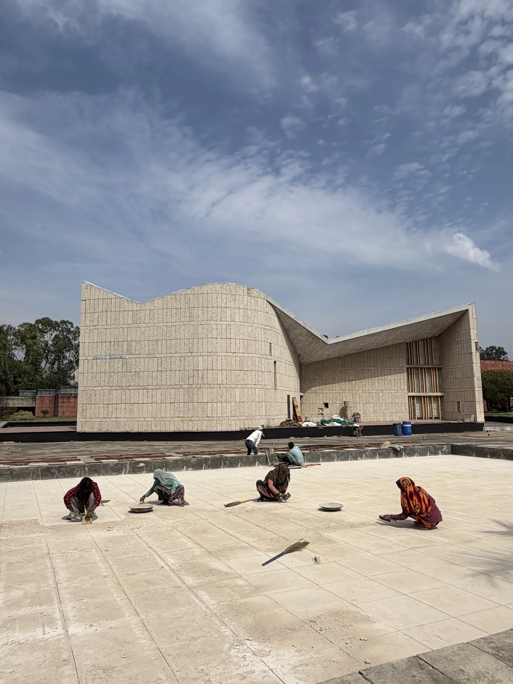 Gandhi Bhawan lotus lecture hall Pierre Jeanneret Chandigarh
