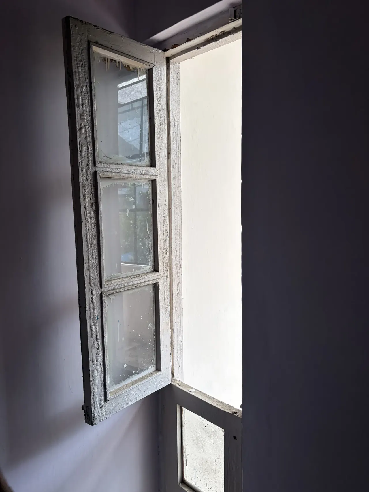 Interior room of a Socialist Housing unit mid-renovation, Chandigarh Le Corbusier design tour